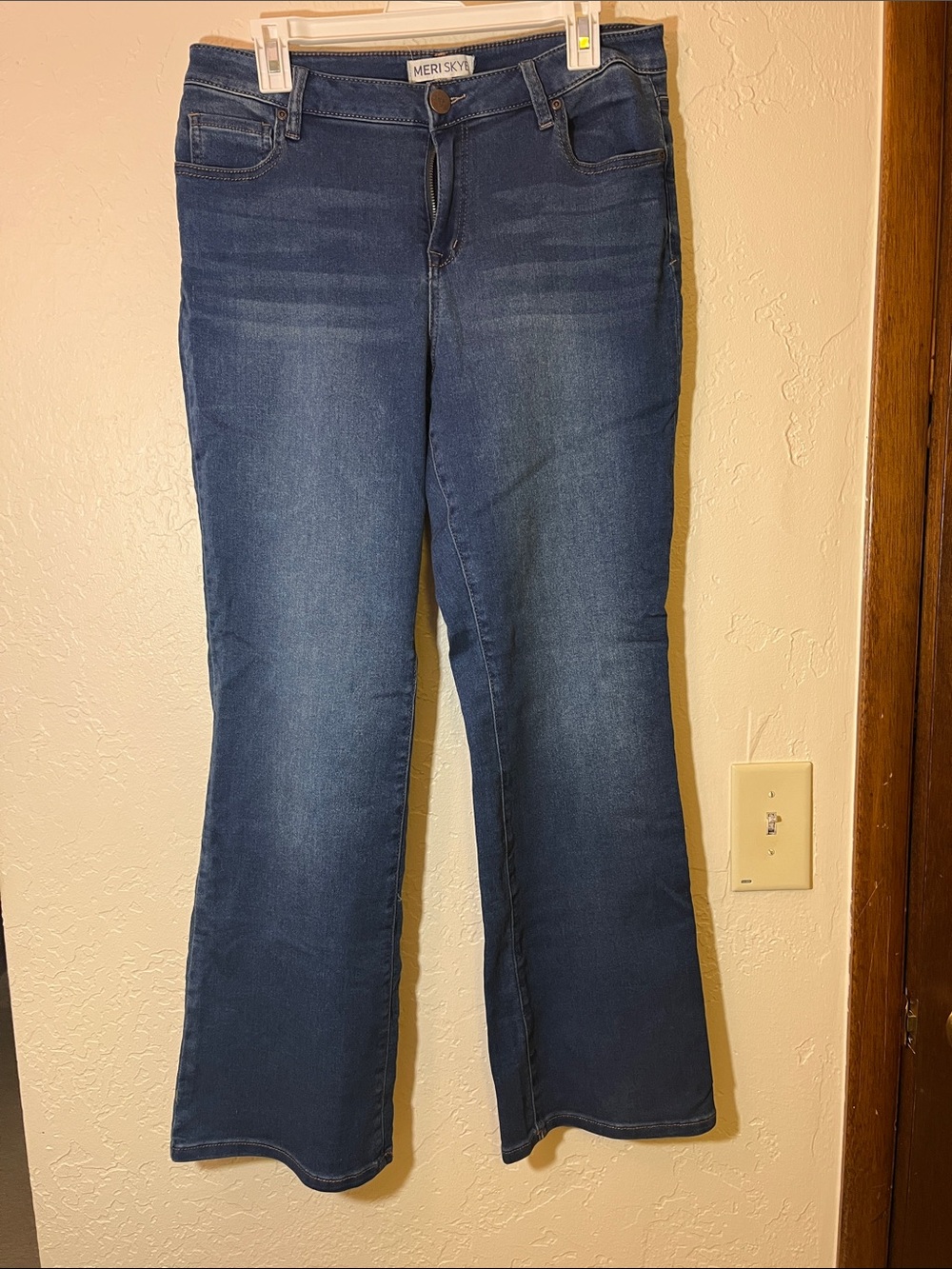 Merisxy Women's Dark Blue Flare Jeans
